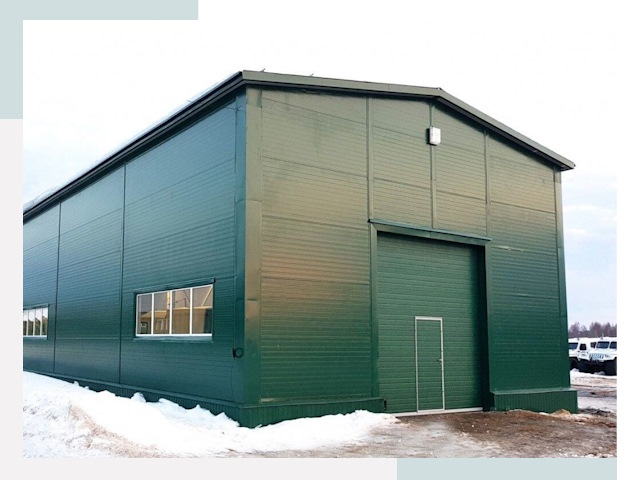 Двускатные ангары в Протвино